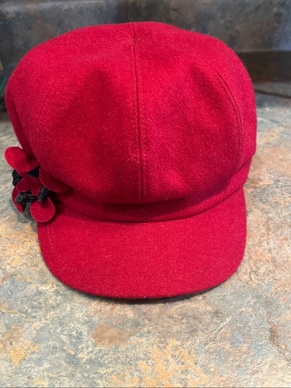 Red Betmar adjustable newsboy cap. 2298